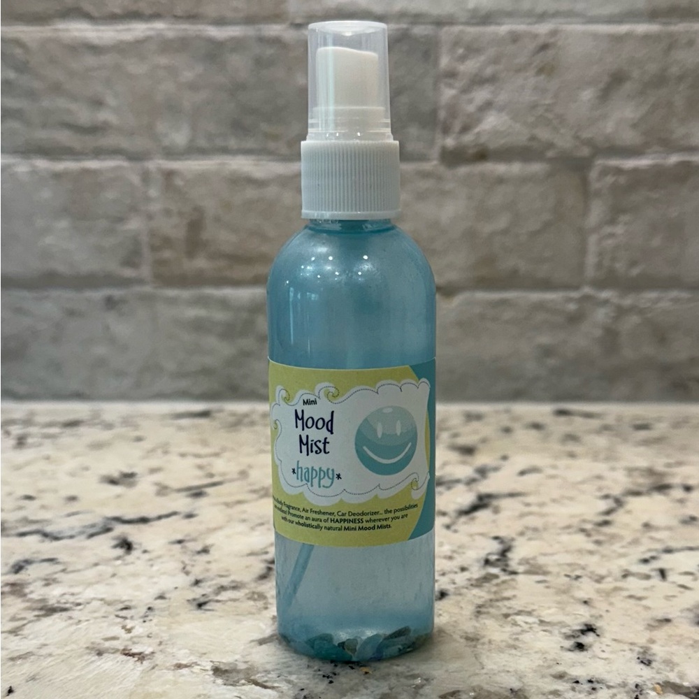 Evie’s Sky NEW 4oz Mood Mist: Happy - Essential Oils, Mica Powder, Gemstones